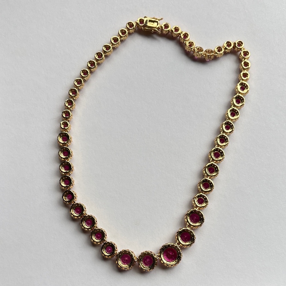 crystal haze Elegant Gold and Red Necklace - Picture 8 of 10